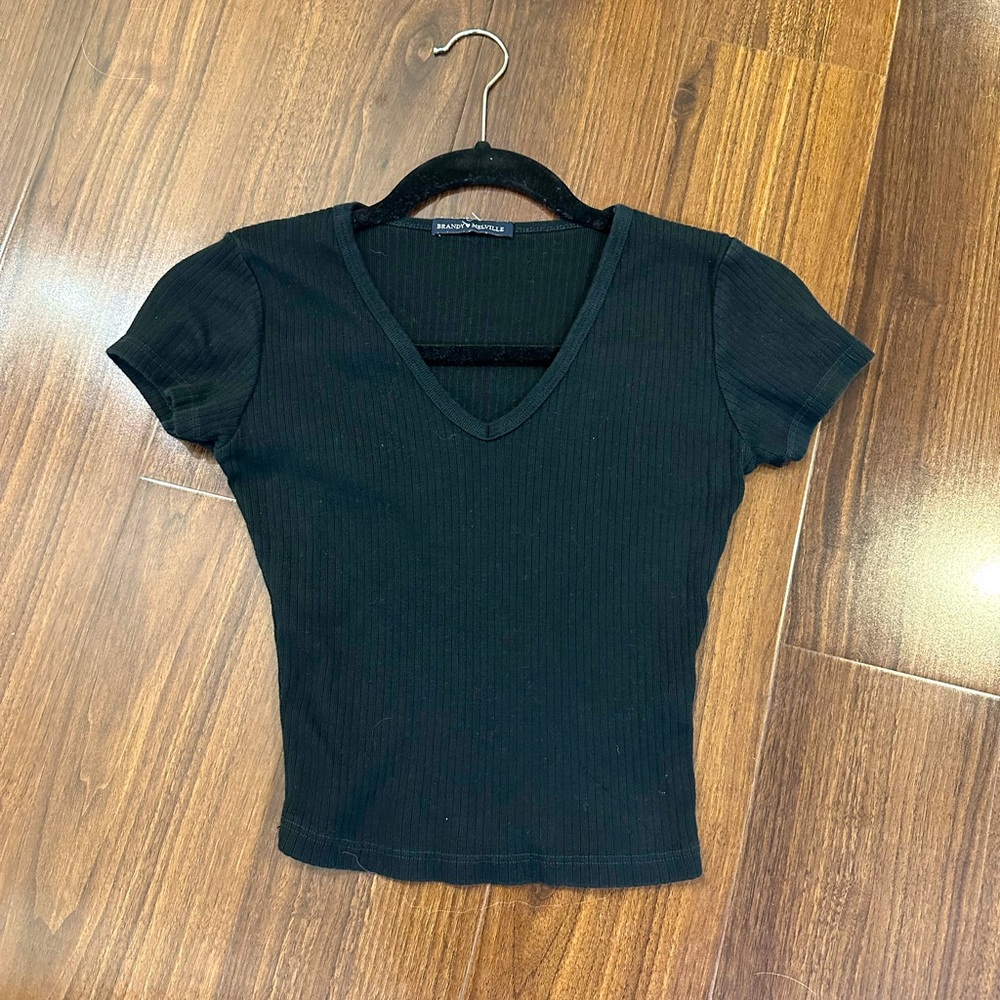 Black V neck T-shirt